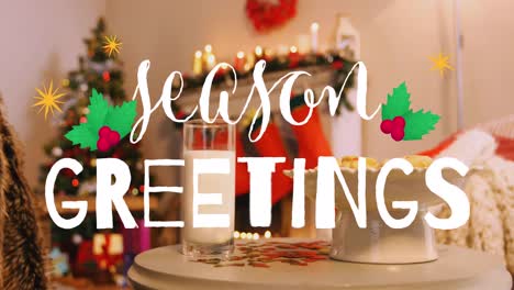 Animation-of-season-greetings-text-over-christmas-decorations