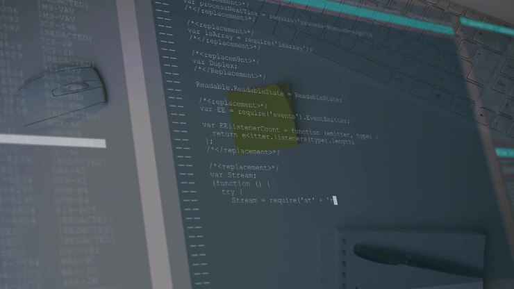 Yellow sticky notes staying visible as faint code overlay sliding in from left, showing live code