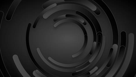 papel negro rayas circulares fondo de movimiento de tecnología abstracta