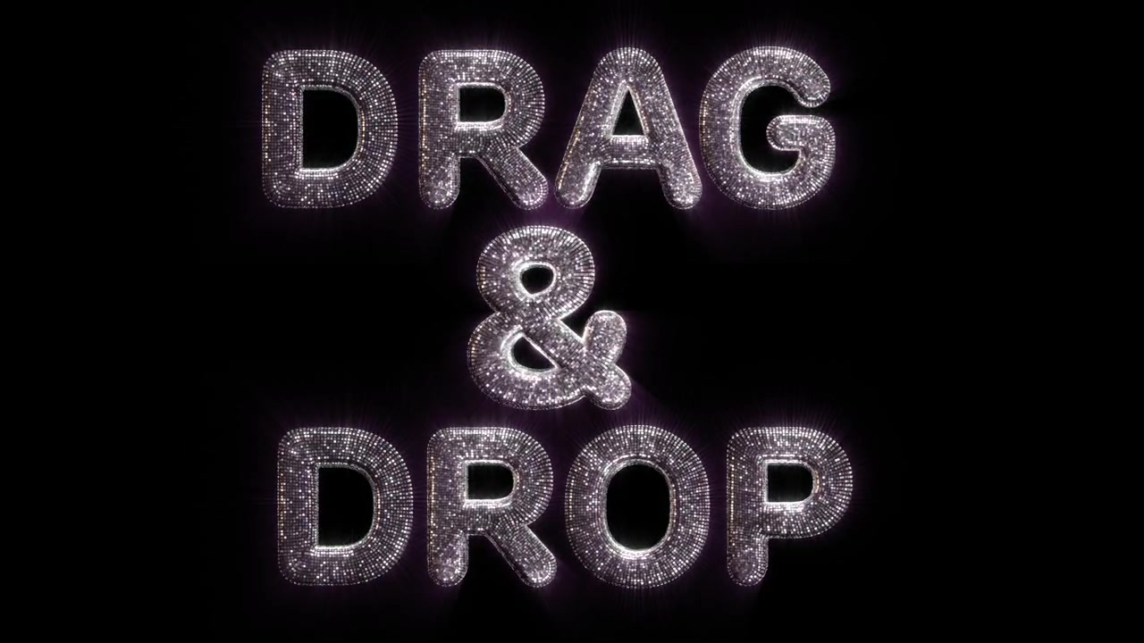 Animated Sparkling 'Drag & Drop' Text