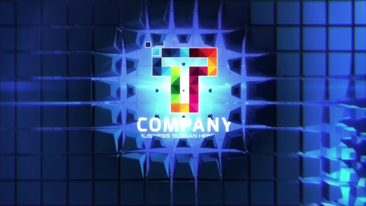 Modern 3D Company Logo with Letter T