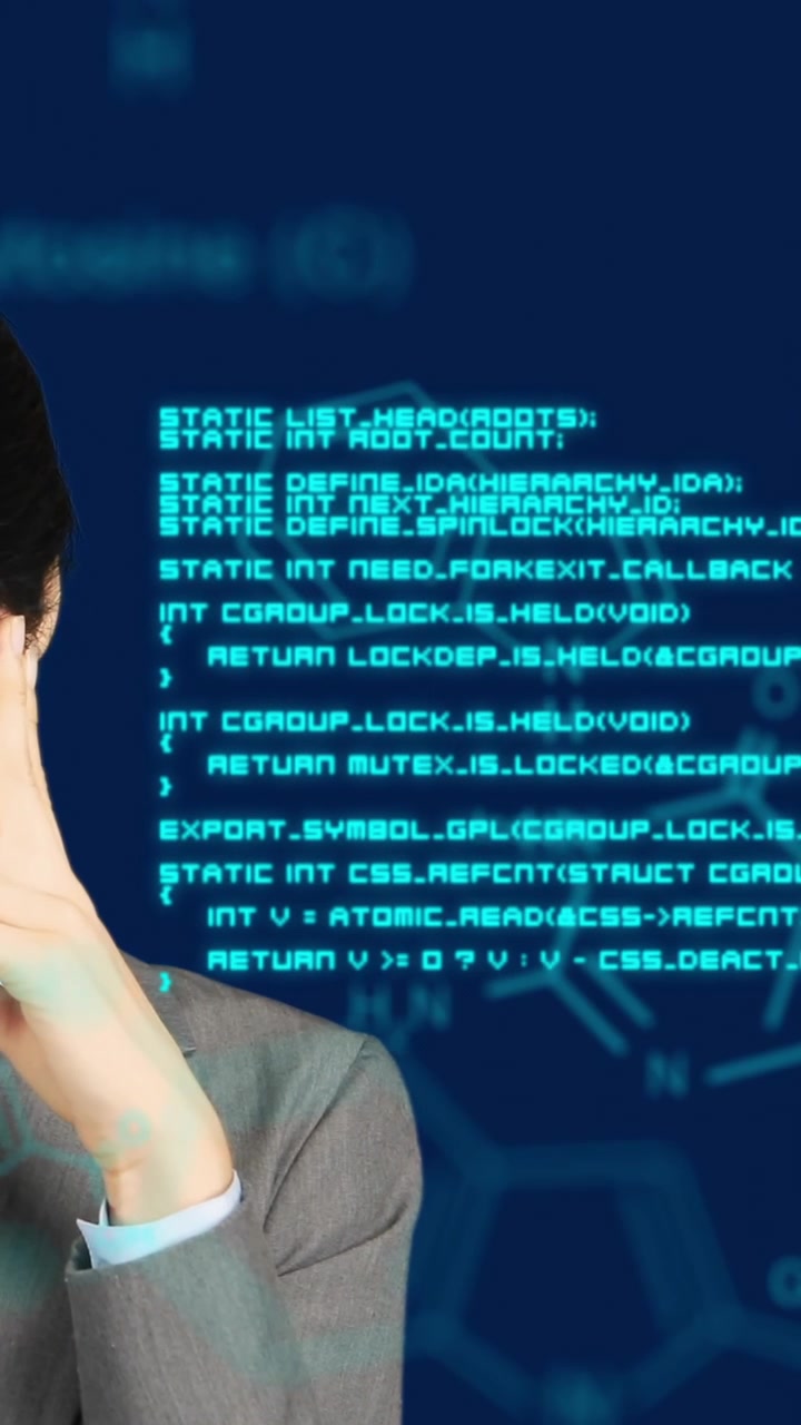 Animation of scientific digital data processing over caucasian businesswoman