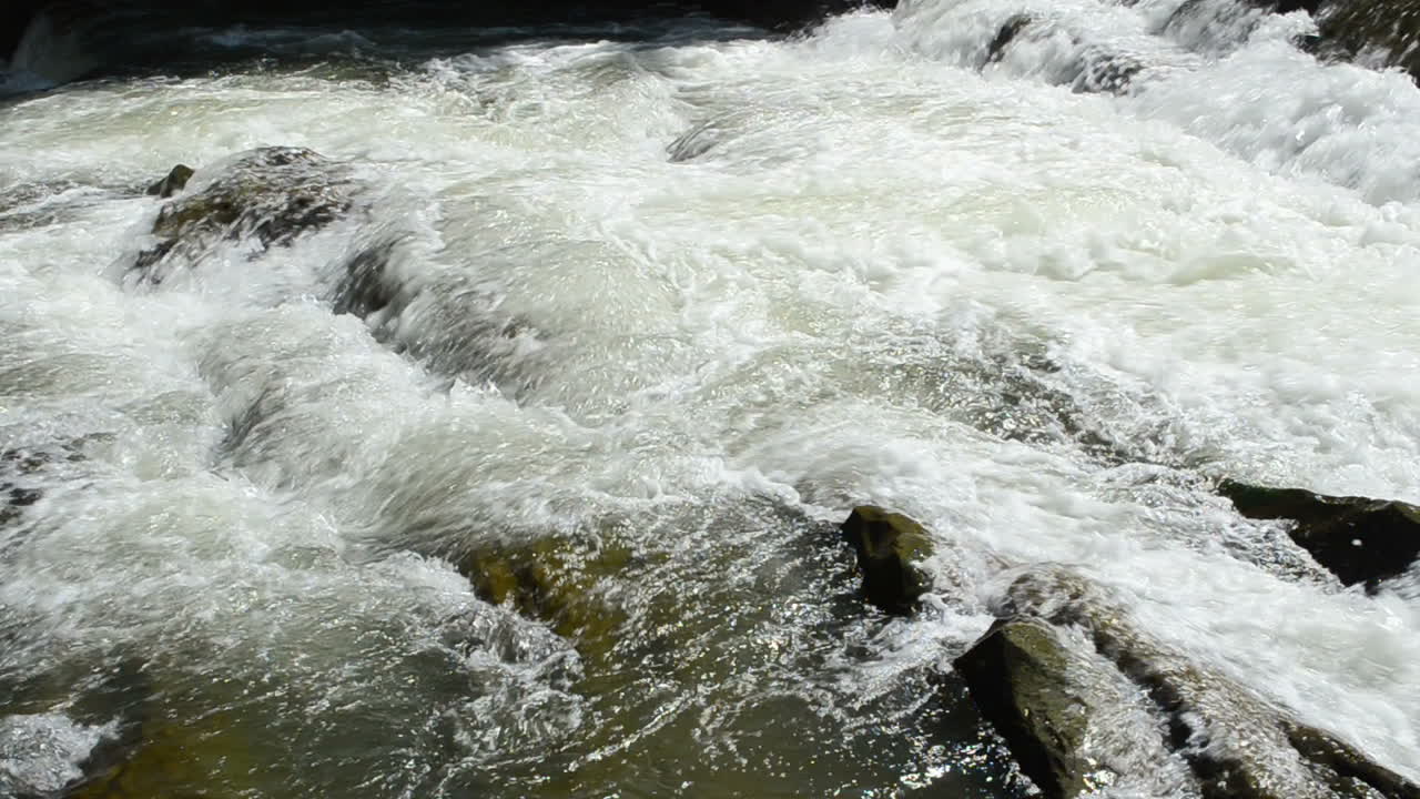 Sassi e fiume. Corrente del fiume di montagna