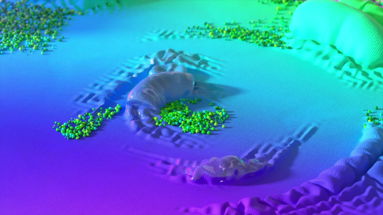 espiral abstracta con textura metálica y fondo colorido