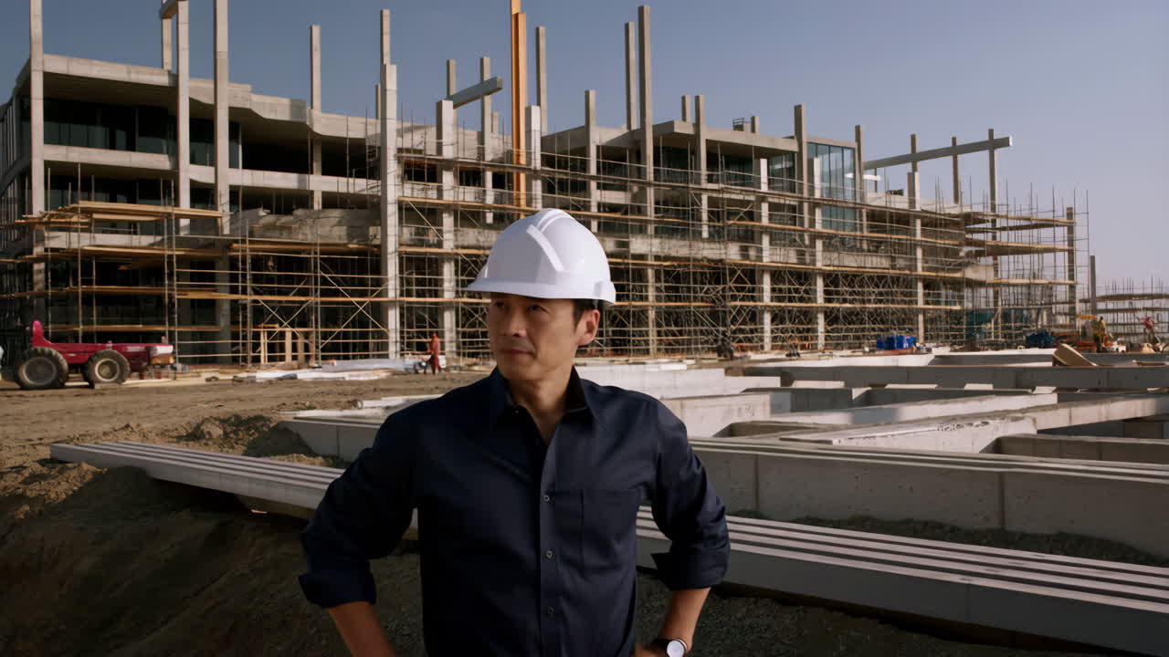 trabajador de la construcción en el sitio