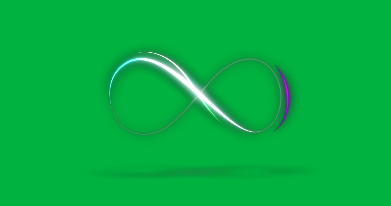 Animation of the sign of infinity on transparent background