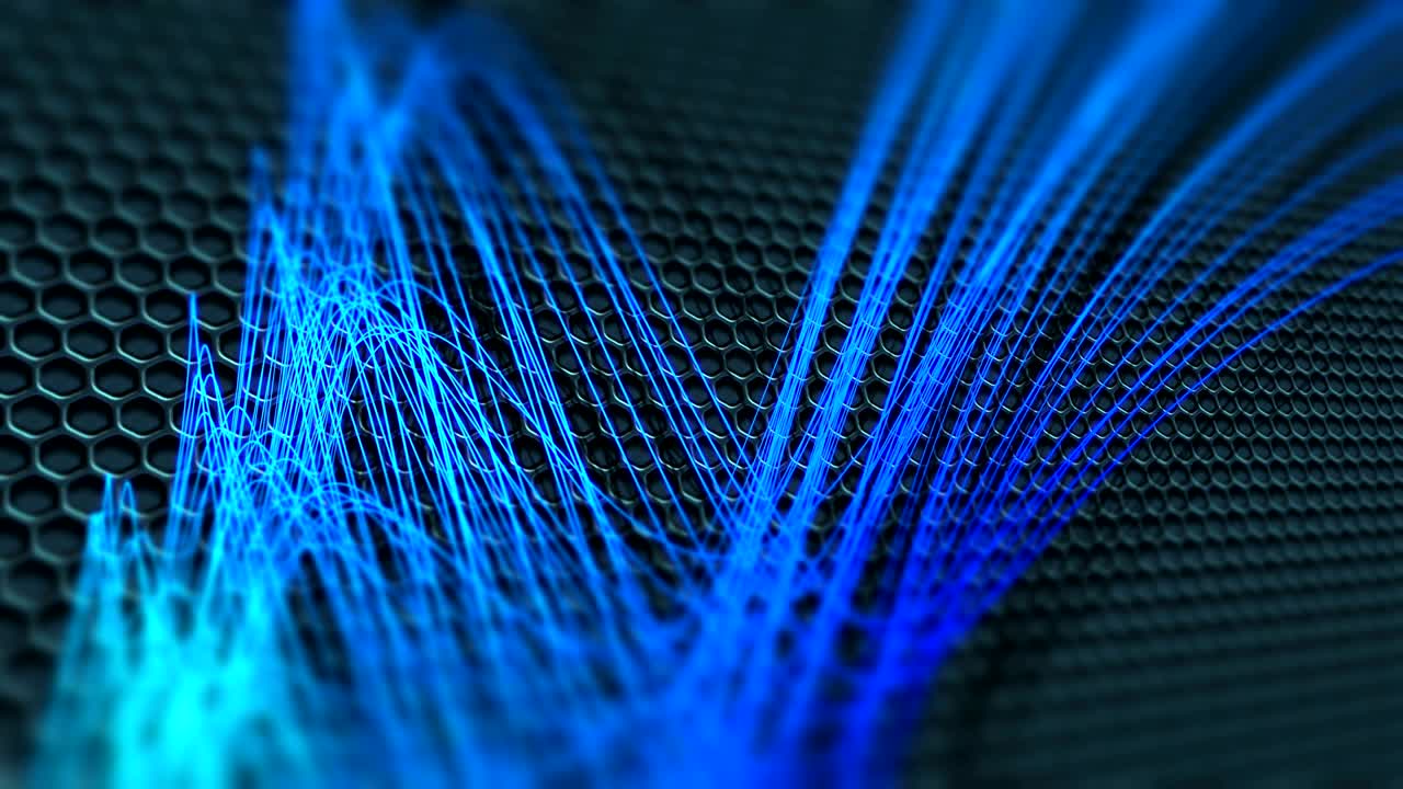 파란색 미세 파동 선 모션 비디오 배경