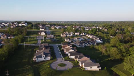 Flying-over-a-suburban-homes