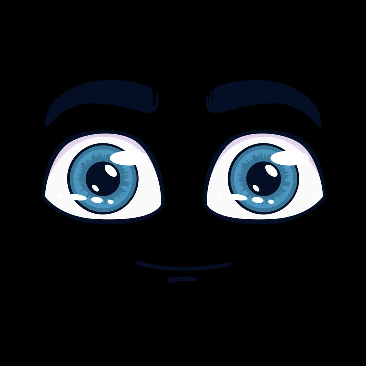 cara de dibujos animados con ojos azules