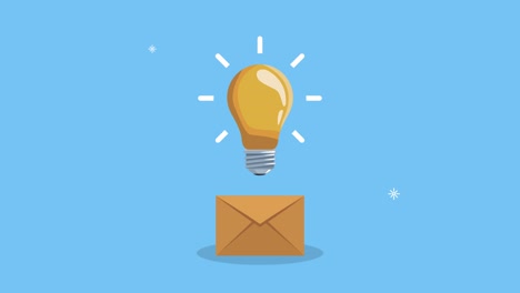 creative bulb and envelope animation