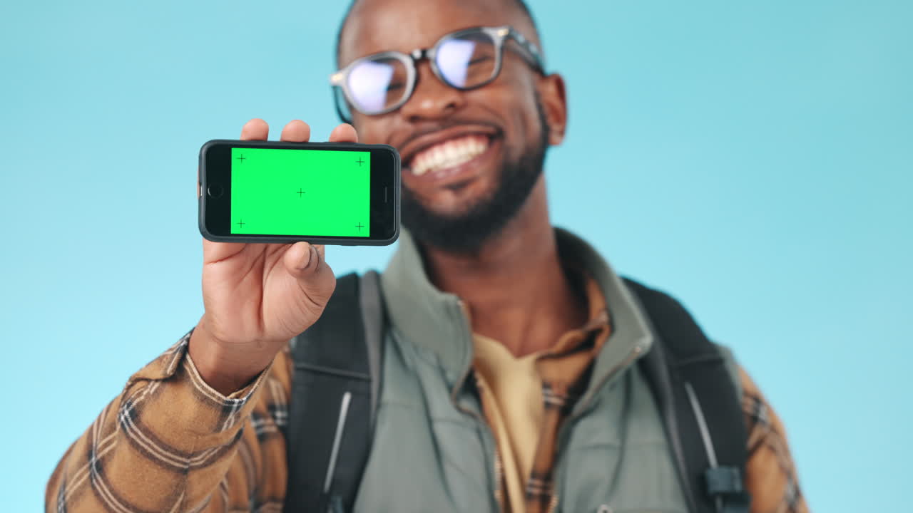 senderismo, teléfono de pantalla verde