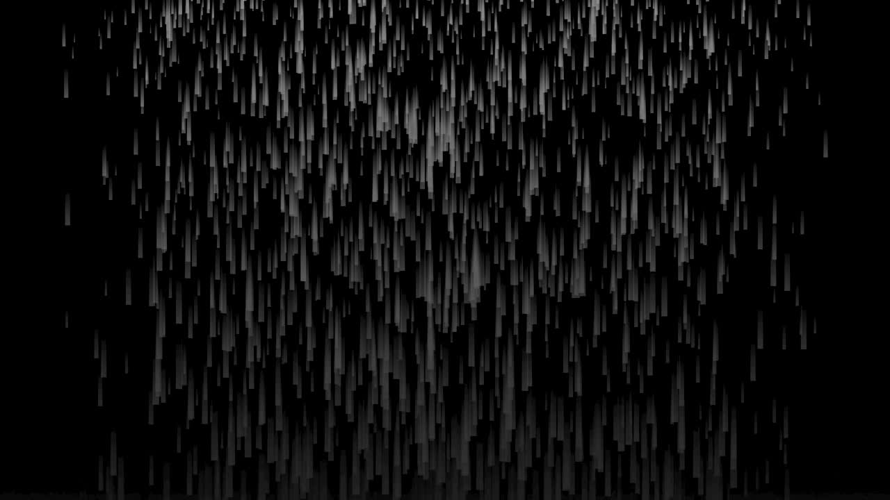 Digital rain dropping fade glow animation on background gradient electric colour motion graphics visual effect dark black grey