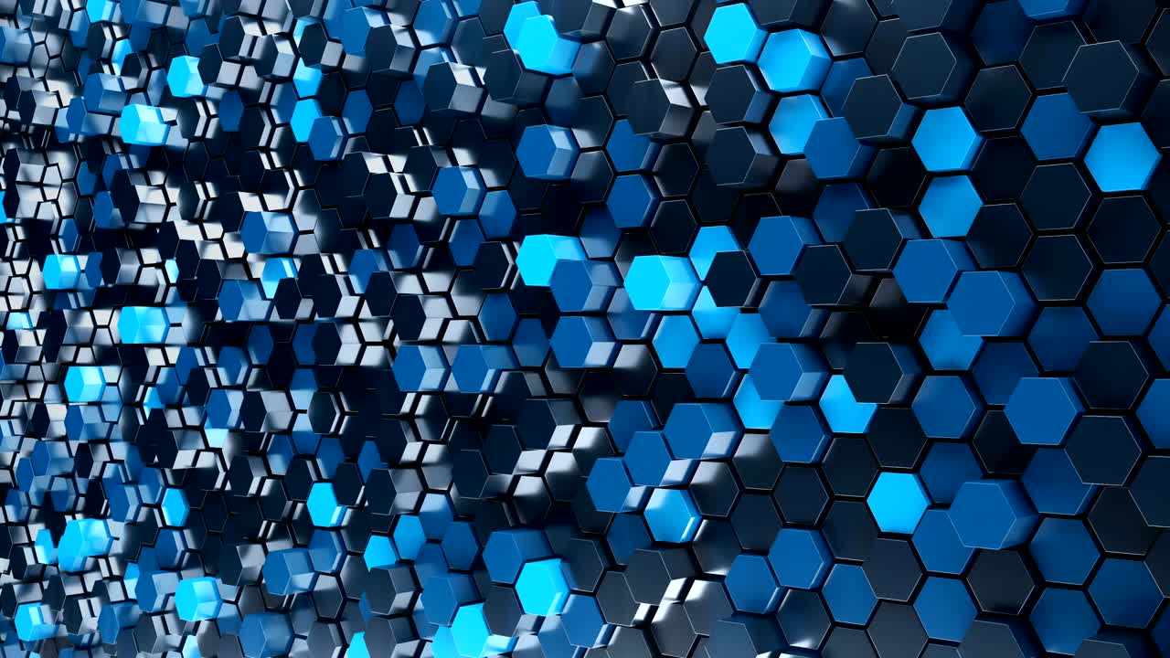 fondo de geometría hexagonal azul abstracto.