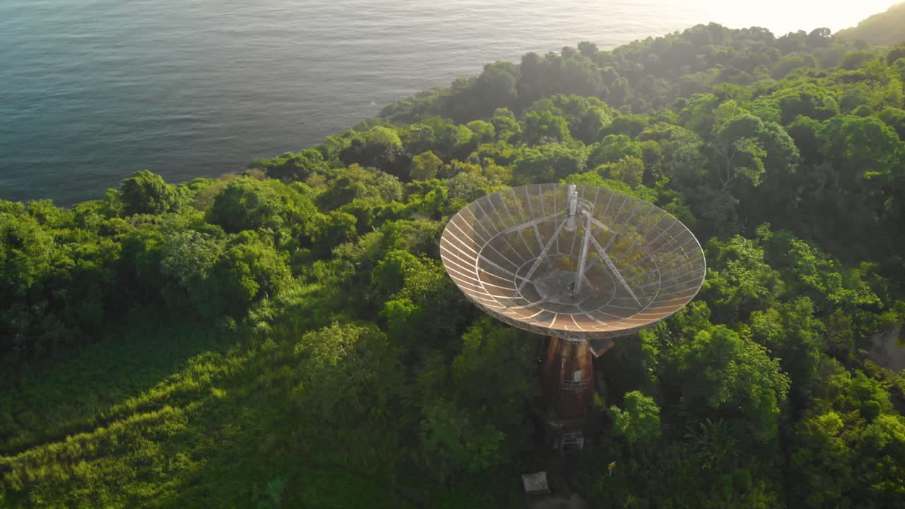 Abandoned Satellite Dish on a Tropical Coast