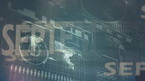 animación del procesamiento de datos sobre los textos de septiembre.