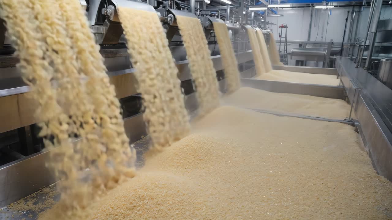 Rice Processing in a Factory