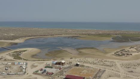 aerial view of structures isolated in armona island, algarve, portugal