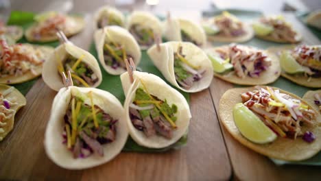 tacos selection presentation on a table
