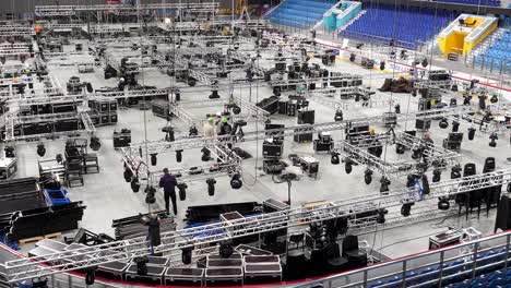 configuración del escenario de la arena