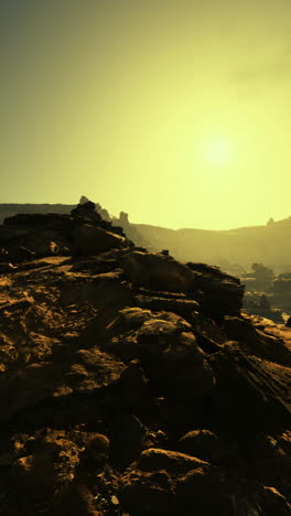 sunrise over rugged terrain in desert landscape captures natural beauty