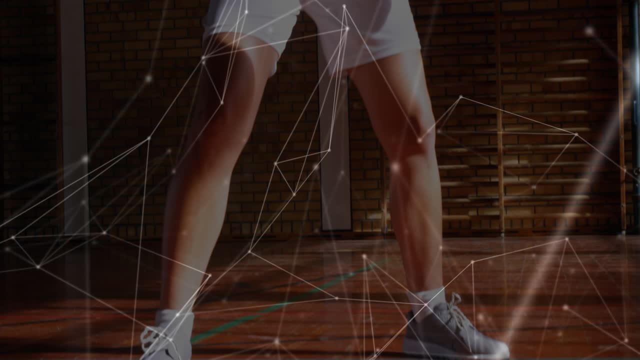 농구를 하는 여자와의 네트워크 연결