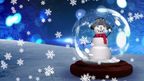 Animation-of-winter-scenery-with-glass-ball