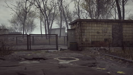 old abandoned garages in the forest