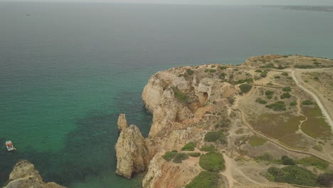 algarve coast by drone, portugal