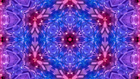 fondo abstracto poli geométrico bajo como un efecto de vidriera o caleidoscopio en movimiento en 4k. animación 3d de bucle, imágenes sin costuras en el popular estilo poli bajo. color violeta v15