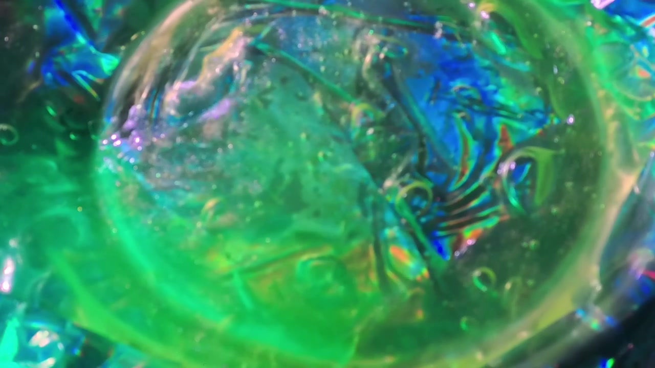 Abstract iridescent spheres bright colors