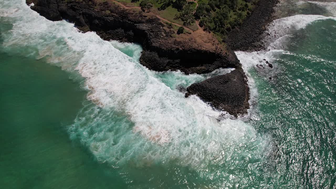 Fingal Head And Causeway, NSW, Australia - Aerial Top Down
