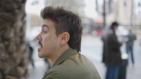young man on the city street