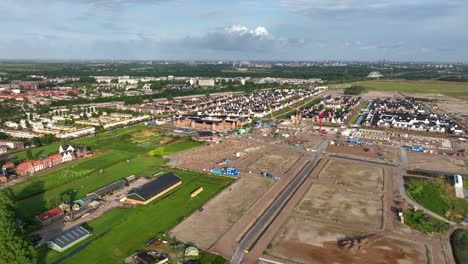 proyecto de desarrollo residencial en weesp, países bajos. vista aérea