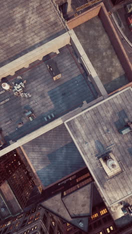 aerial view of city rooftops