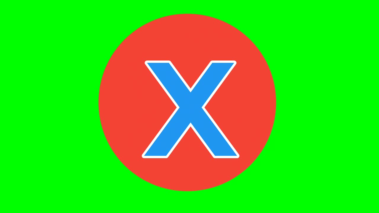 Alphabet X sign symbol Capital letter Animation Motion graphics on Green Screen for video elements