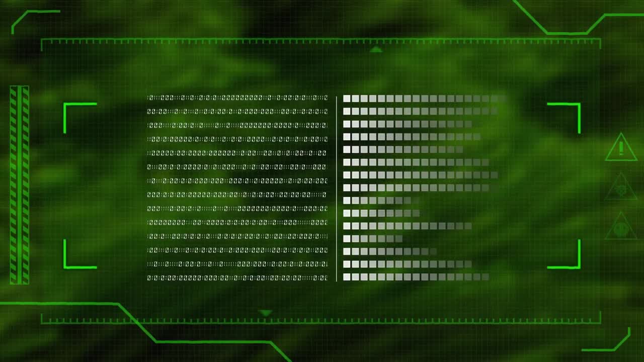 Animation of data processing over green cloud
