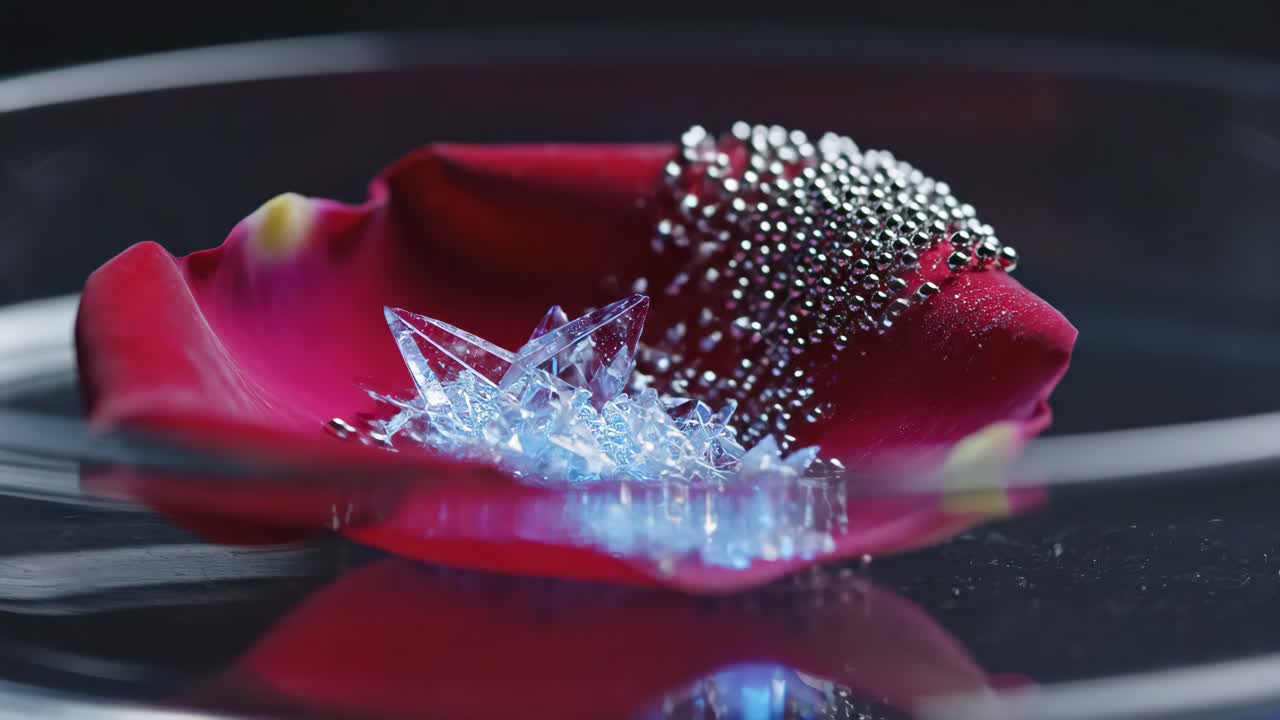 Rose Petal with Crystals and Beads