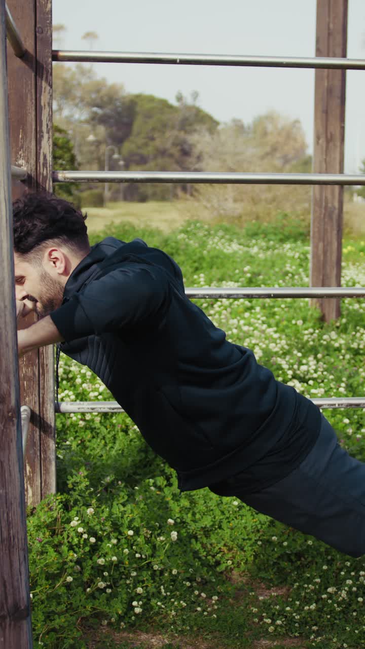 Spring Air Helps the Athlete During Intense Exercise in the Park