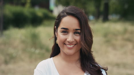 Slow-Motion-Portrait-of-happy-beautiful-Indian-woman-smiling