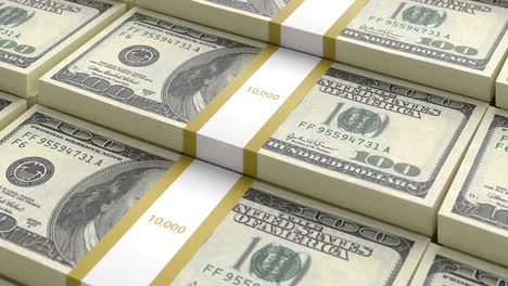 close-up endless loopable moving stacks of banknote of old sample dollars. concept business success, finance, banking