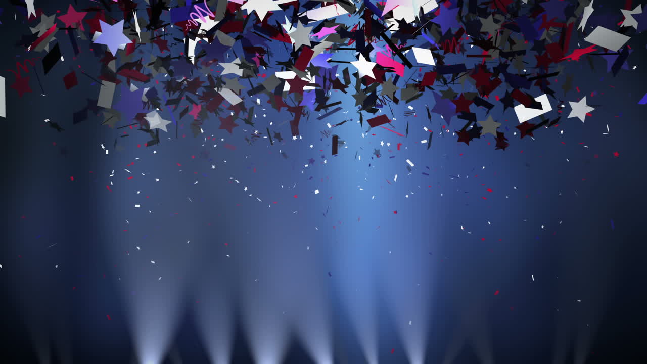 confeti en los colores de la bandera estadounidense
