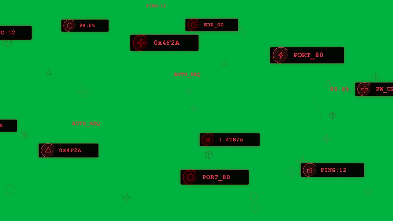 On start HUD spawning red tags clustering linking and settling showing net stats on clear layer