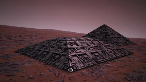 alien pyramids on mars-like planet