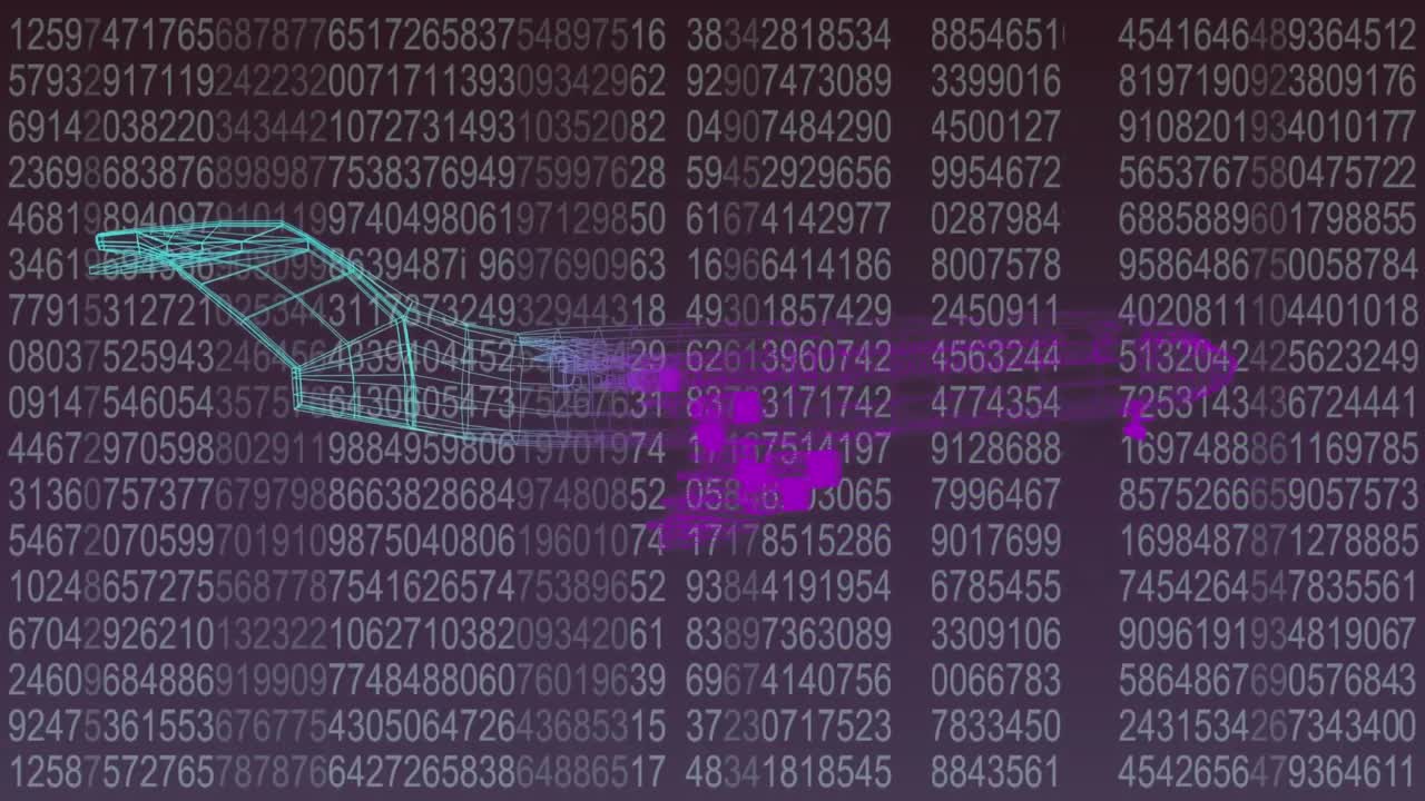 Animation of digital plane over data processing