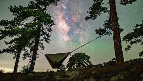 camping under the stars and milky way at mount olympos, cyprus - time lapse