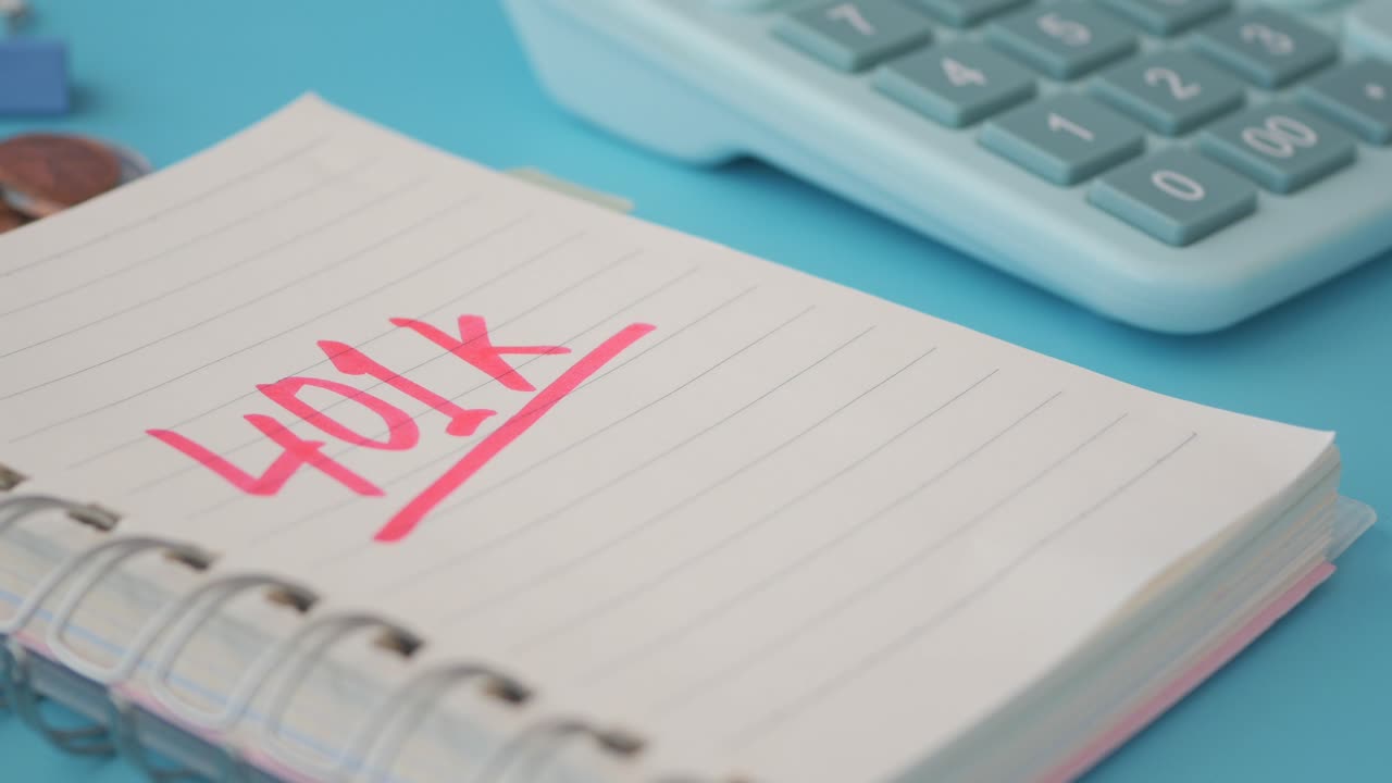 401k Plan on a Notebook with Calculator