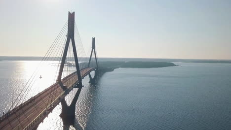 Replot-Bridge-cable-stayed-tuftform-connecting-Replot-and-Korsholm,-aerial