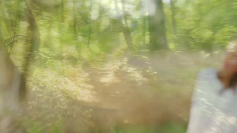 woman relaxing at a forest