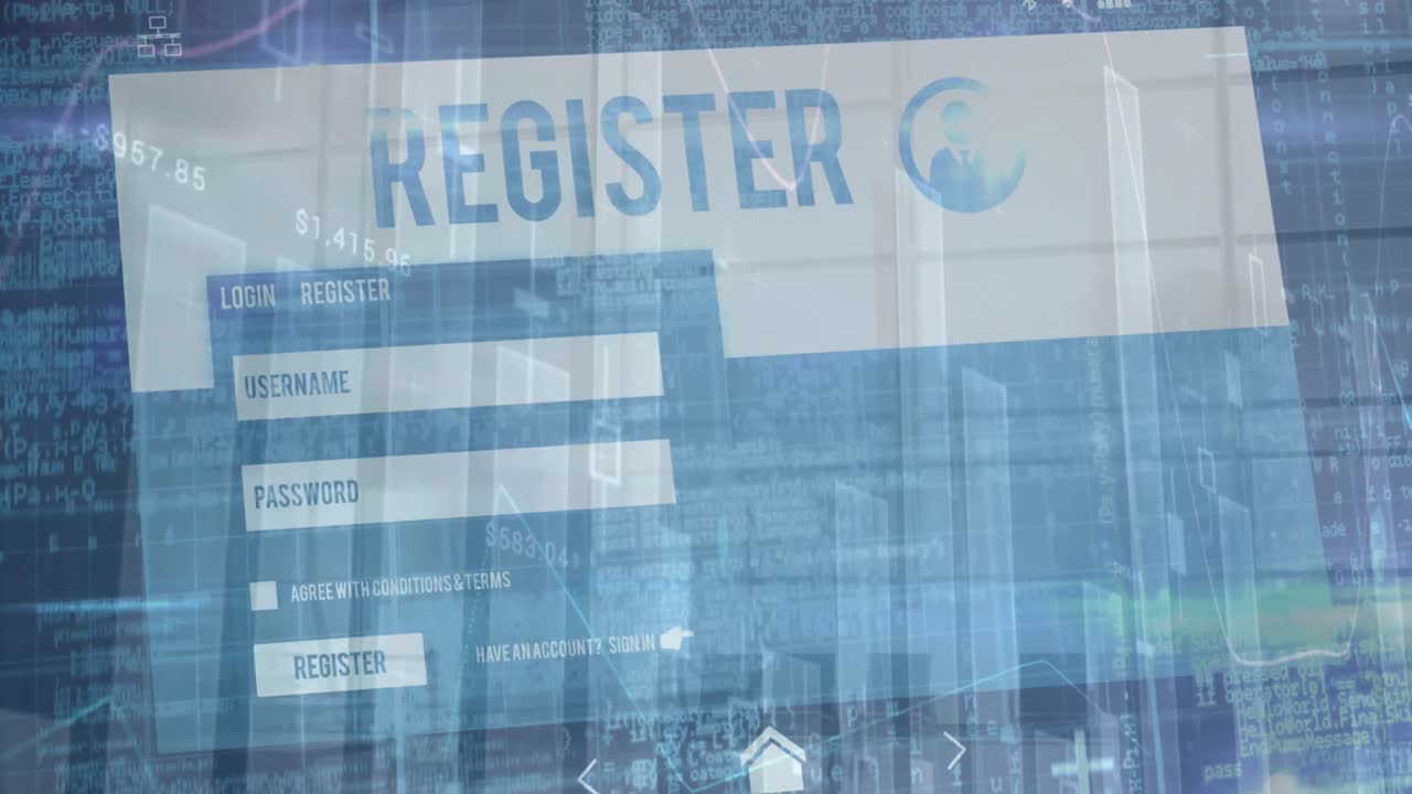 레지스터 텍스트에 대한 데이터 처리의 애니메이션