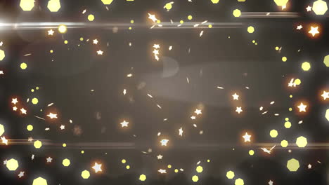 animación de estrellas cayendo y luces de hadas de navidad parpadeando sobre un fondo negro
